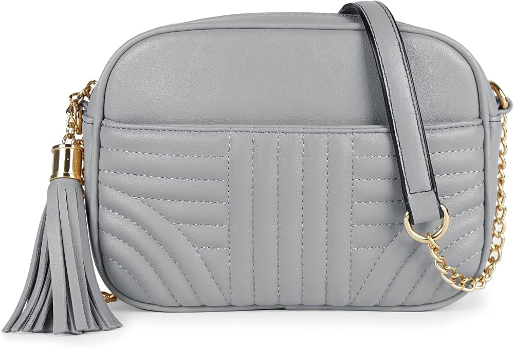 Quilted Crossbody Bags • Light Grey