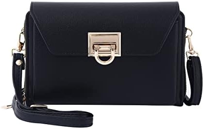Small Crossbody Shoulder Bag, Cell Phone Wallet Purse with Multiple Card Slots • Black