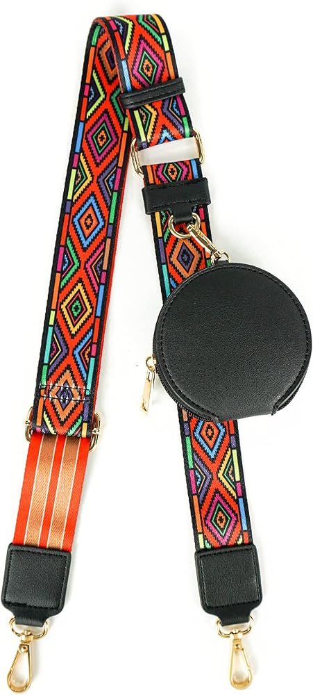 Wide Replacement Straps for Handbags with Coin Purse • Geometric