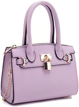 Women's Evening Bag Party Clutches Mini Satchel Purses Cocktail Prom Handbags with Chain and Lock • Lavender